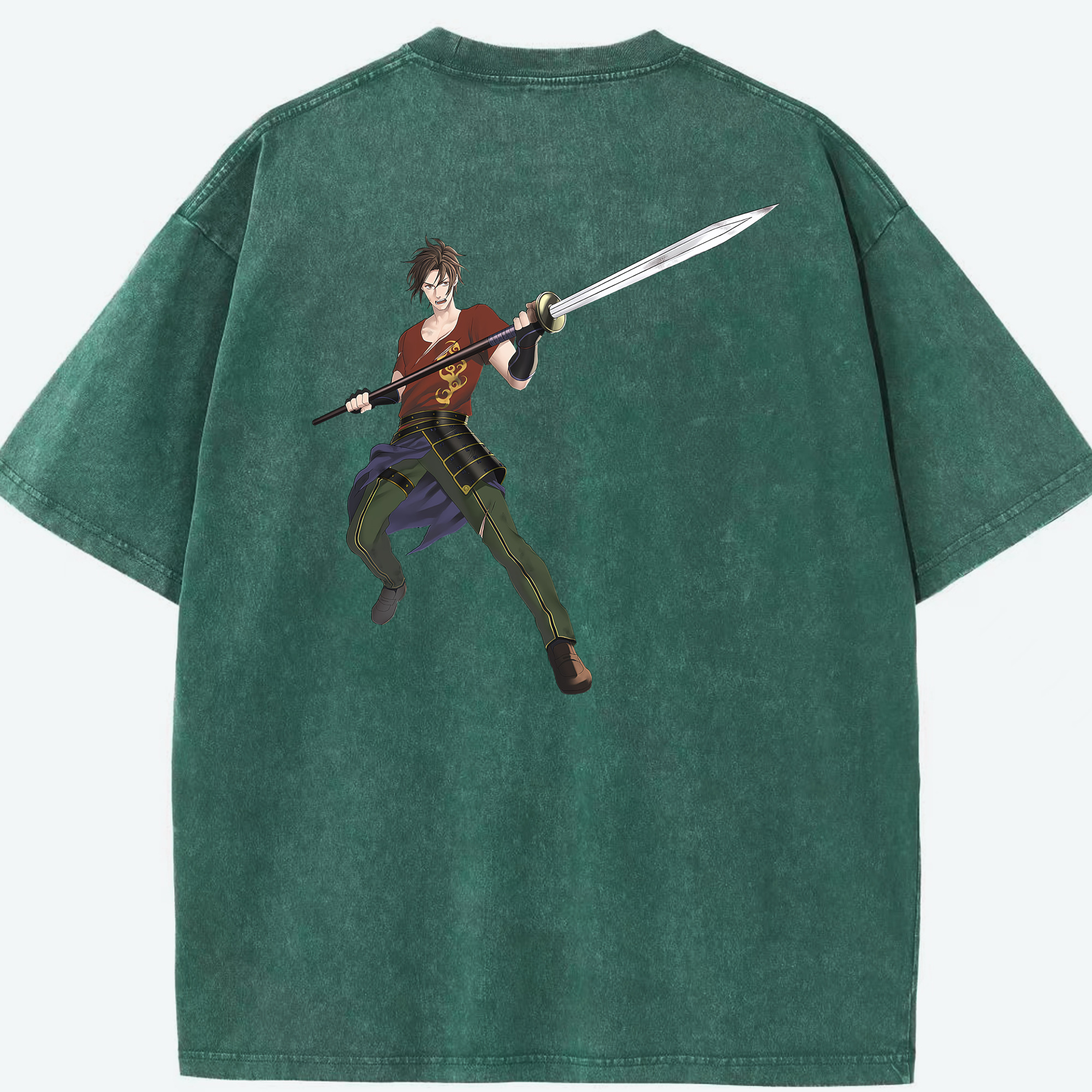 （画像用） 刀剣乱舞 Touken Ranbu 綿100% ヴィンテージ風 半袖Tシャツ（背面プリント）